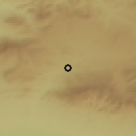Shaded relief of the 55 km around El Ach, drawn from the GMTED2010 grid