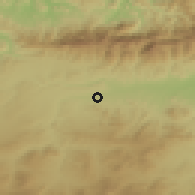 Shaded relief of the 54 km around El Asnam, drawn from the GMTED2010 grid