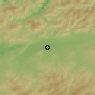 Shaded relief of the 55 km around El Attaf, drawn from the GMTED2010 grid