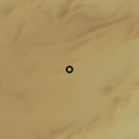 Shaded relief of the 55 km around Ain El Melh, drawn from the GMTED2010 grid