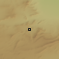 Shaded relief of the 55 km around El Hamel, drawn from the GMTED2010 grid