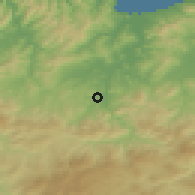 Shaded relief of the 54 km around El Harrouch, drawn from the GMTED2010 grid