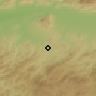 Shaded relief of the 55 km around El Hassania, drawn from the GMTED2010 grid