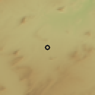 Shaded relief of the 55 km around El Meridj, drawn from the GMTED2010 grid