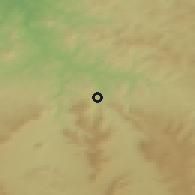 Shaded relief of the 55 km around Ain Ferah, drawn from the GMTED2010 grid