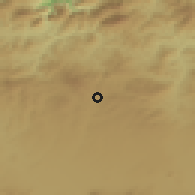 Shaded relief of the 55 km around El Ouricia, drawn from the GMTED2010 grid