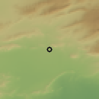 Shaded relief of the 55 km around El Outaya, drawn from the GMTED2010 grid