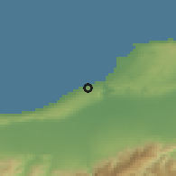 Shaded relief of the 54 km around Fouka, drawn from the GMTED2010 grid