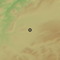 Shaded relief of the 55 km around Ghriss, drawn from the GMTED2010 grid