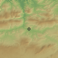Shaded relief of the 54 km around Grarem Gouga, drawn from the GMTED2010 grid