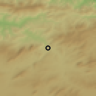 Shaded relief of the 54 km around Hamma Bouziane, drawn from the GMTED2010 grid