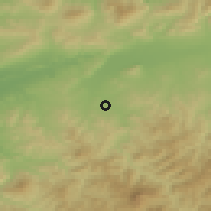 Shaded relief of the 55 km around Harchoun, drawn from the GMTED2010 grid