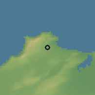 Shaded relief of the 55 km around Hassi Mefsoukh, drawn from the GMTED2010 grid