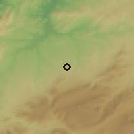 Shaded relief of the 55 km around Hennaya, drawn from the GMTED2010 grid
