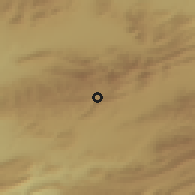 Shaded relief of the 55 km around Hidoussa, drawn from the GMTED2010 grid