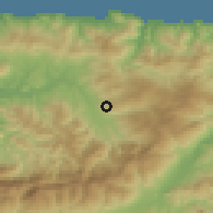 Shaded relief of the 54 km around Ifigha, drawn from the GMTED2010 grid