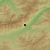 Shaded relief of the 54 km around Ighrem, drawn from the GMTED2010 grid