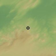 Shaded relief of the 55 km around Ain Rahma, drawn from the GMTED2010 grid