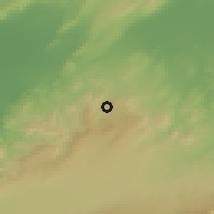 Shaded relief of the 55 km around Kalaa, drawn from the GMTED2010 grid