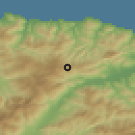 Shaded relief of the 54 km around Adekar, drawn from the GMTED2010 grid
