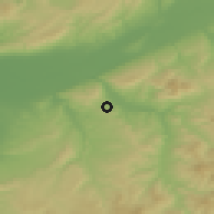 Shaded relief of the 55 km around Lahlef, drawn from the GMTED2010 grid
