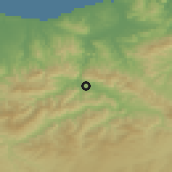 Shaded relief of the 54 km around Lakhdaria, drawn from the GMTED2010 grid