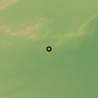 Shaded relief of the 55 km around Lichana, drawn from the GMTED2010 grid