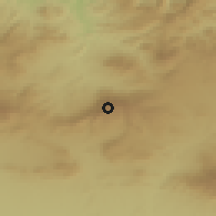 Shaded relief of the 55 km around Mansoura, drawn from the GMTED2010 grid