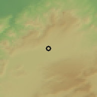 Shaded relief of the 55 km around Maoussa, drawn from the GMTED2010 grid
