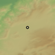 Shaded relief of the 55 km around Matemore, drawn from the GMTED2010 grid