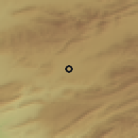Shaded relief of the 55 km around Ain Touta, drawn from the GMTED2010 grid