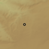 Shaded relief of the 55 km around Medroussa, drawn from the GMTED2010 grid