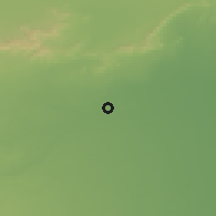 Shaded relief of the 55 km around Mekhadma, drawn from the GMTED2010 grid