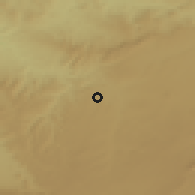 Shaded relief of the 55 km around Mellakou, drawn from the GMTED2010 grid