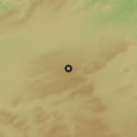 Shaded relief of the 55 km around Nesmot, drawn from the GMTED2010 grid