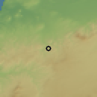 Shaded relief of the 55 km around Oued Berkeche, drawn from the GMTED2010 grid