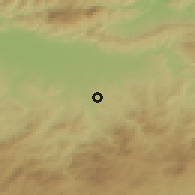 Shaded relief of the 55 km around Oued Djemaa, drawn from the GMTED2010 grid