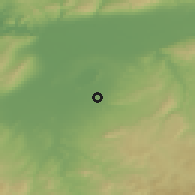 Shaded relief of the 55 km around Oued El Djemaa, drawn from the GMTED2010 grid