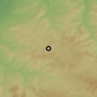 Shaded relief of the 55 km around Oued Essalem, drawn from the GMTED2010 grid