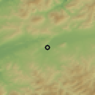 Shaded relief of the 55 km around Oued Fodda, drawn from the GMTED2010 grid
