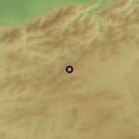Shaded relief of the 55 km around Ouled Brahim, drawn from the GMTED2010 grid