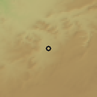 Shaded relief of the 55 km around Ouled Khaled, drawn from the GMTED2010 grid