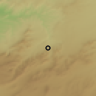 Shaded relief of the 55 km around Ouled Mimoun, drawn from the GMTED2010 grid