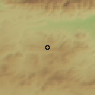 Shaded relief of the 55 km around Ouled Rached, drawn from the GMTED2010 grid