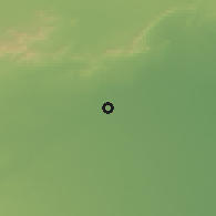 Shaded relief of the 55 km around Ourlal, drawn from the GMTED2010 grid