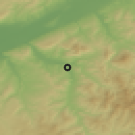 Shaded relief of the 55 km around Ammi Moussa, drawn from the GMTED2010 grid