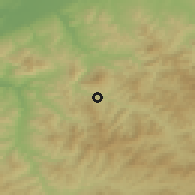 Shaded relief of the 55 km around Ramka, drawn from the GMTED2010 grid