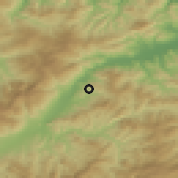 Shaded relief of the 54 km around Seddouk, drawn from the GMTED2010 grid