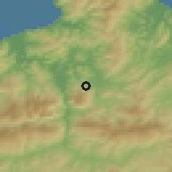 Shaded relief of the 54 km around Settara, drawn from the GMTED2010 grid