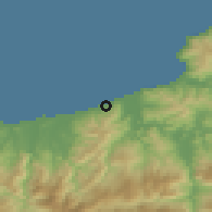 Shaded relief of the 54 km around Sidi Abdelaziz, drawn from the GMTED2010 grid